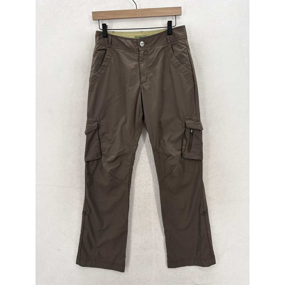 REI Co-op Womens Cargo Pants 8 Brown UPF 50+ Quick Dry Nylon Hiking Travel Camp